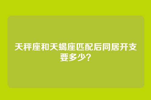 天秤座和天蝎座匹配后同居开支要多少？