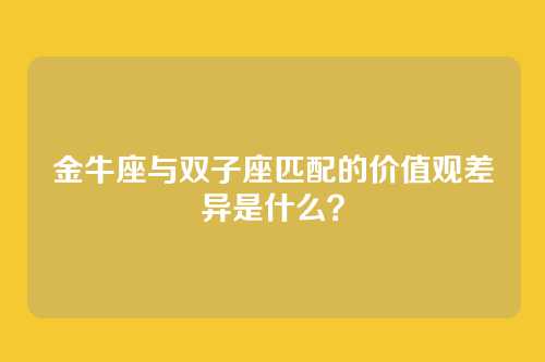 金牛座与双子座匹配的价值观差异是什么？