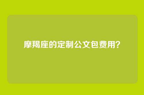 摩羯座的定制公文包费用？