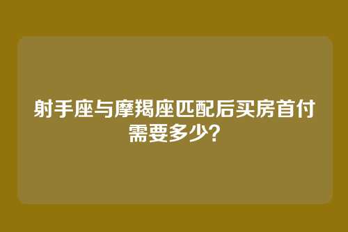 射手座与摩羯座匹配后买房首付需要多少？
