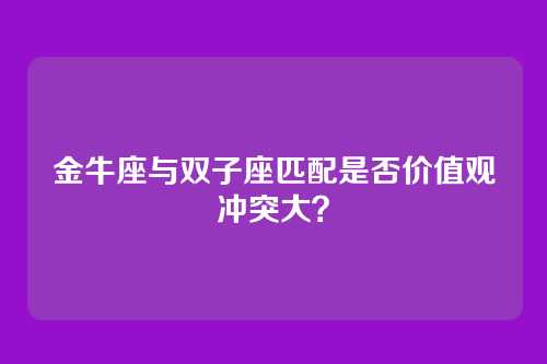 金牛座与双子座匹配是否价值观冲突大？