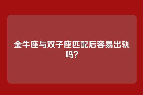 金牛座与双子座匹配后容易出轨吗？