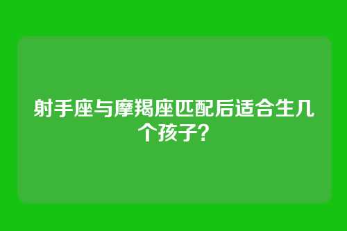 射手座与摩羯座匹配后适合生几个孩子？