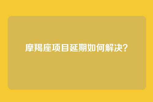 摩羯座项目延期如何解决？