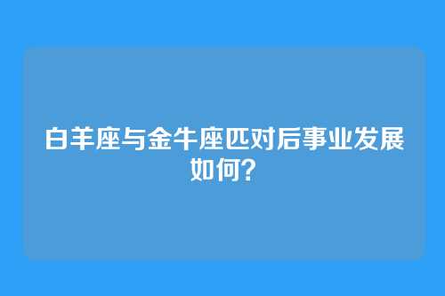 白羊座与金牛座匹对后事业发展如何？