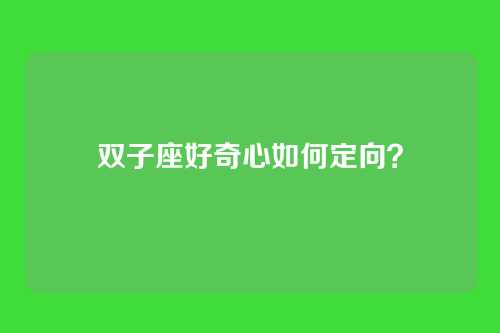 双子座好奇心如何定向？
