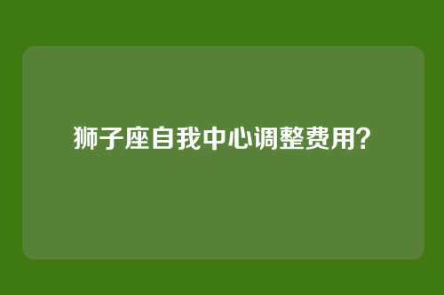 狮子座自我中心调整费用？