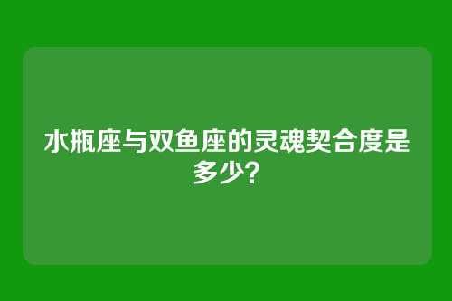 水瓶座与双鱼座的灵魂契合度是多少？