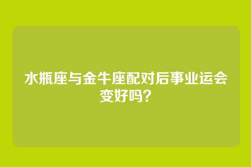 水瓶座与金牛座配对后事业运会变好吗？