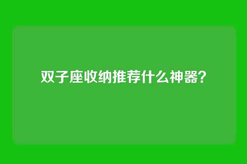 双子座收纳推荐什么神器？
