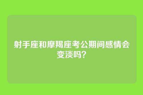 射手座和摩羯座考公期间感情会变淡吗？