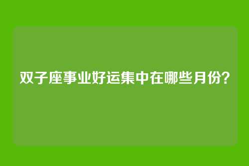 双子座事业好运集中在哪些月份？