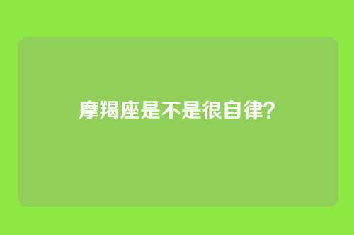 摩羯座是不是很自律？