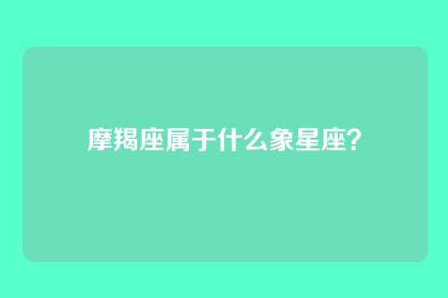 摩羯座属于什么象星座？