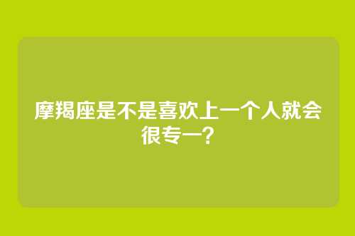 摩羯座是不是喜欢上一个人就会很专一？