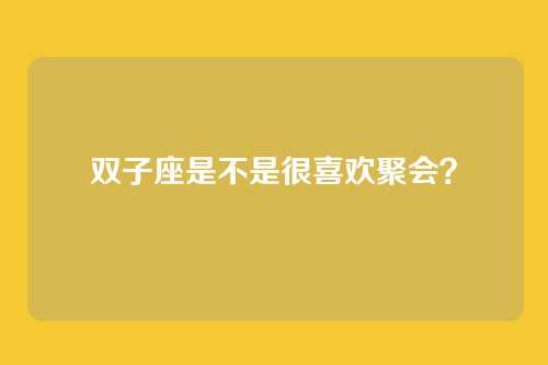 双子座是不是很喜欢聚会？