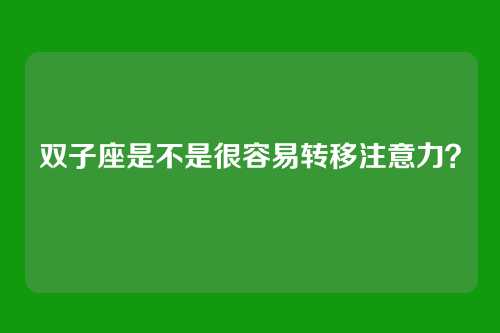 双子座是不是很容易转移注意力？
