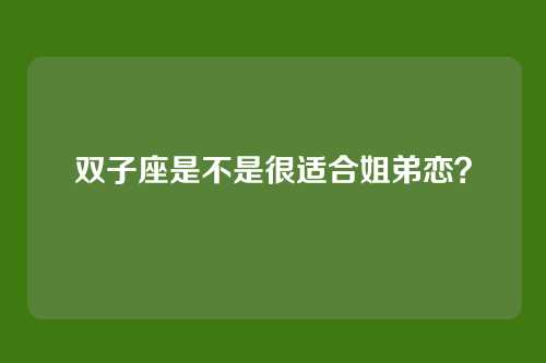 双子座是不是很适合姐弟恋？
