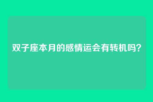 双子座本月的感情运会有转机吗？