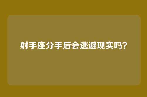 射手座分手后会逃避现实吗？