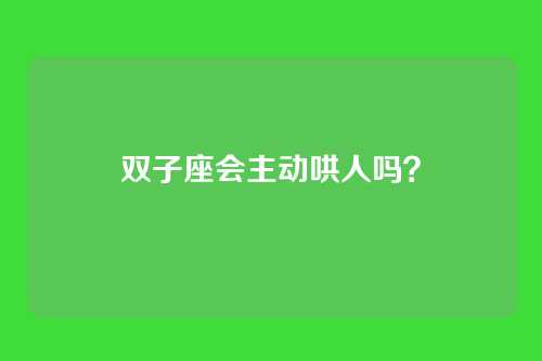 双子座会主动哄人吗?