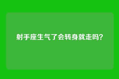 射手座生气了会转身就走吗?
