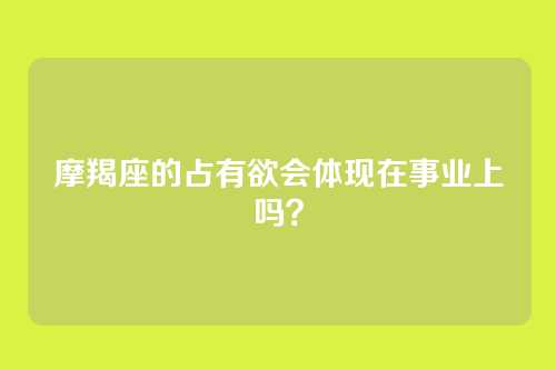摩羯座的占有欲会体现在事业上吗?