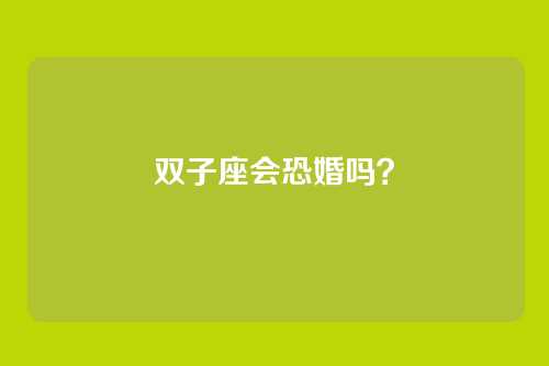 双子座会恐婚吗?