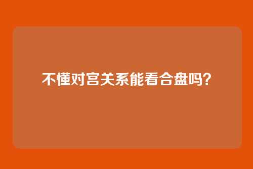 不懂对宫关系能看合盘吗?