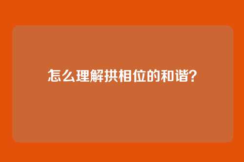 怎么理解拱相位的和谐？