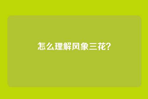 怎么理解风象三花？