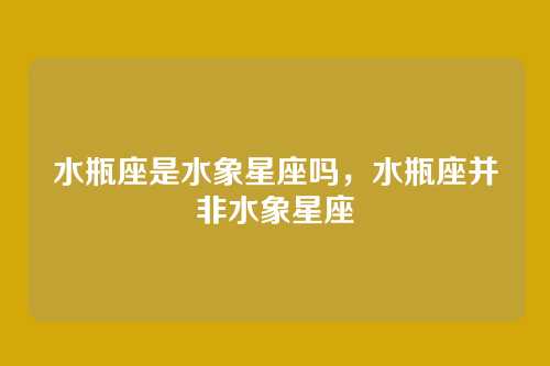 水瓶座是水象星座吗,水瓶座并非水象星座