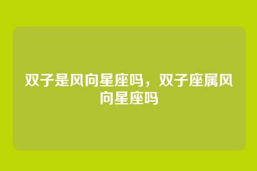 双子是风向星座吗,双子座属风向星座吗