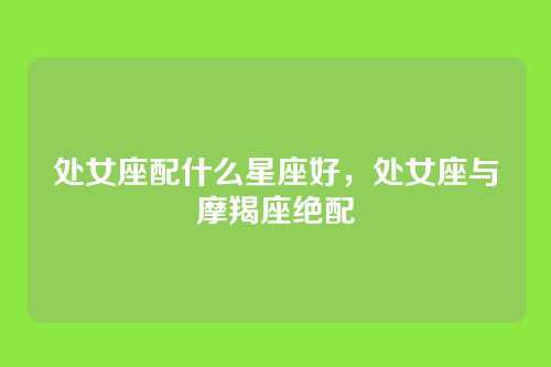 处女座配什么星座好,处女座与摩羯座绝配